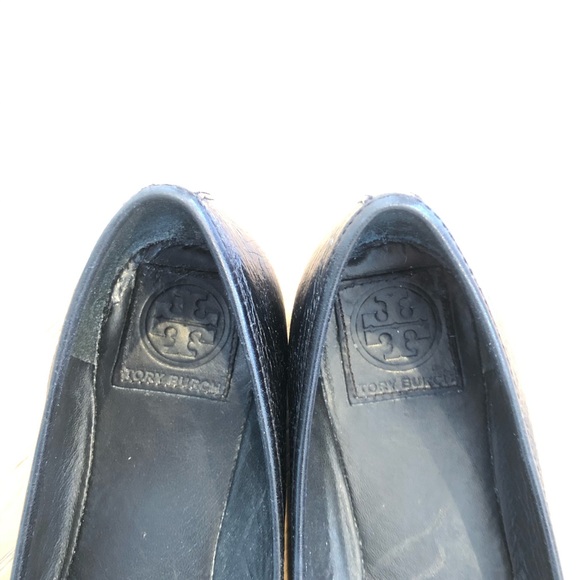 Women’s Tory Burch Black Leather Flats Sz 9 - Picture 2 of 6